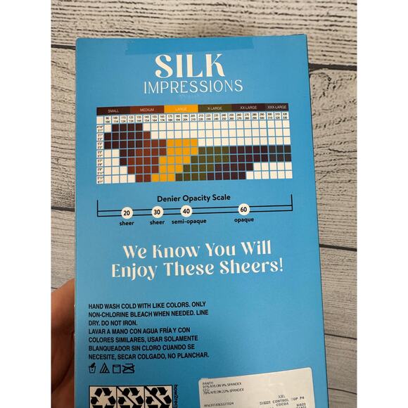 Silk Impressions Plus Size High Rise Cocoa Sheer Control Top Panty Hose Size XXL - Picture 6 of 8